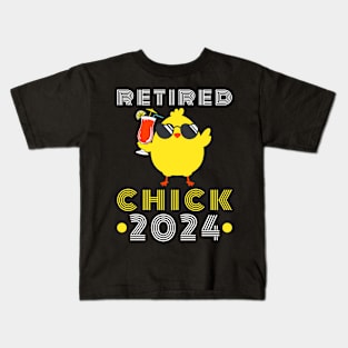 Retired Chick 2024 Retirement Pary Kids T-Shirt